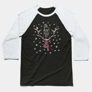 Oh Deer! Christmas is almost here. Digital Illustration Baseball T-Shirt